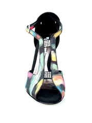 Carica immagine nella Galleria, Wishdance Fascino - Scarpa da Donna in tessuto Picasso Nero e Tallone Lurex Nero