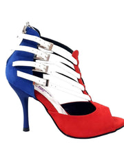 Carica immagine nella Galleria, Lussuria (779) - Scarpe da Ballo in Camoscio con Colori Cubani e Tacco Slim