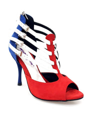 Load image into Gallery viewer, Lussuria (779) - Dance Shoes in Suede with Cuban Colors and Slim Heel