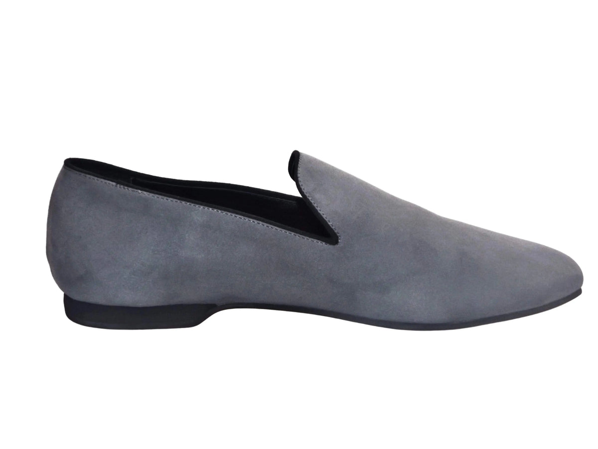 Mocassino da uomo Wishdance in camoscio grigio, scarpa elegante in morbido camoscio, comoda e di stile.