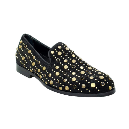 Mocassino da Uomo in Camoscio Nero Jack Sparrow Pirata Wish Dance, vista laterale