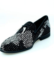 Carica immagine nella Galleria, Wishdance Mocassino Lyon Camoscio Nero miniborchie Nere e Argento