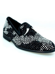 Carica immagine nella Galleria, Wishdance Mocassino Lyon Camoscio Nero miniborchie Nere e Argento