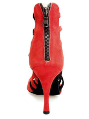 Carica immagine nella Galleria, Wishdance Sandalo da Donna in Camoscio Rosso e Nero