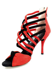 Carica immagine nella Galleria, Wishdance Sandalo da Donna in Camoscio Rosso e Nero