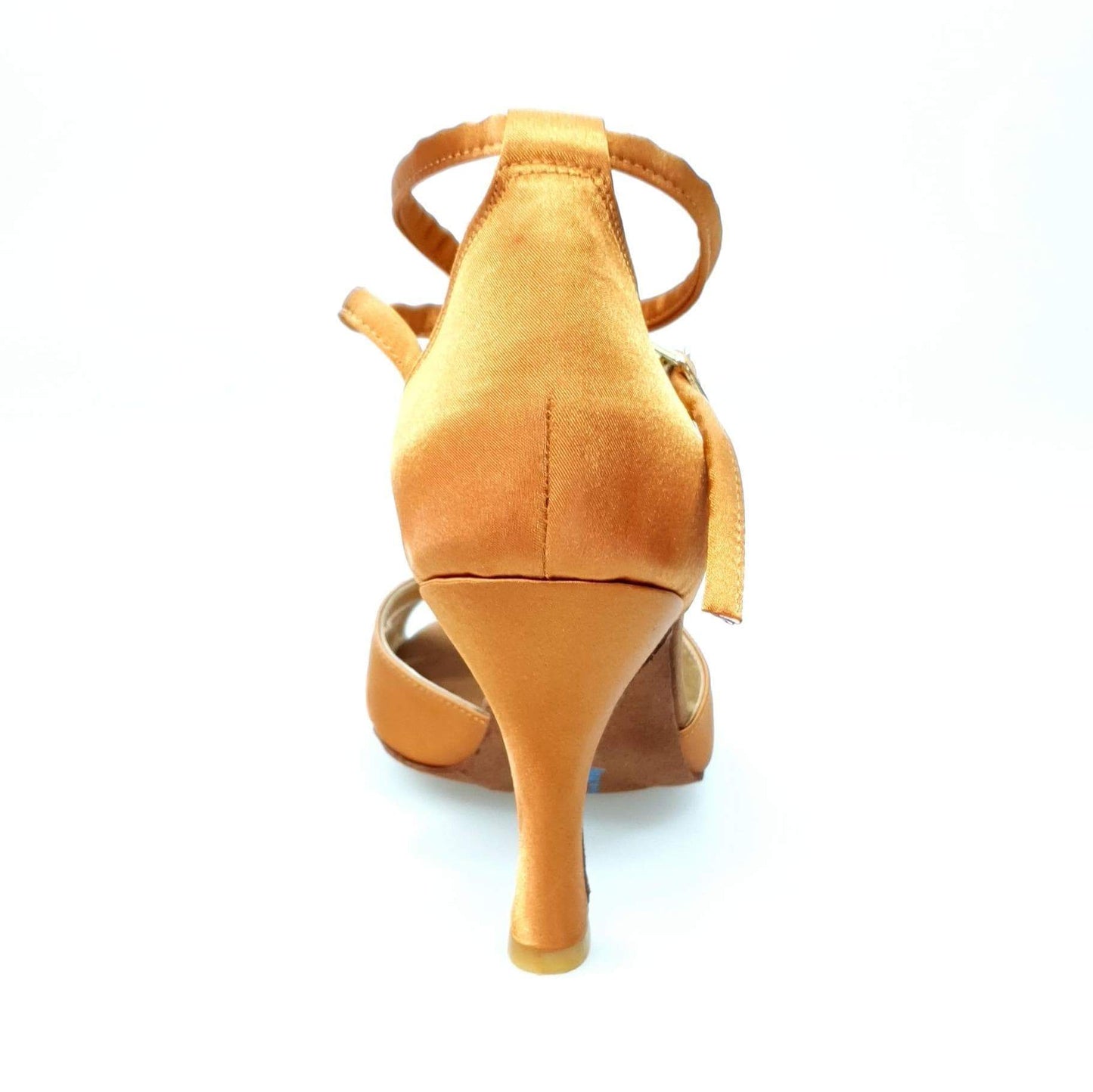 Scarpa donna Wishdance Ely QB in raso bronzo con cinturino doppio alla caviglia e tacco rocchetto, stile elegante e femminile