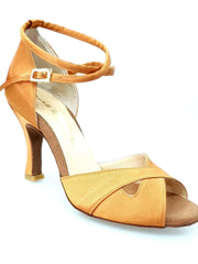 Load image into Gallery viewer, Wishdance Scarpa Basica da donna in Raso Bronzo con Cinturino doppio sulla caviglia