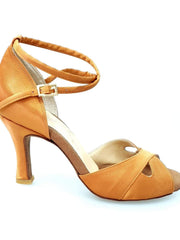 Load image into Gallery viewer, Wishdance Scarpa Basica da donna in Raso Bronzo con Cinturino doppio sulla caviglia