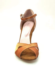 Carica immagine nella Galleria, Wishdance Scarpa Basica da donna in Raso Bronzo con cinturino singolo