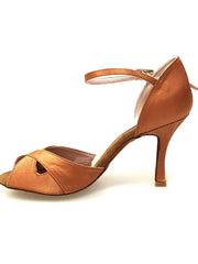 Carica immagine nella Galleria, Wishdance Scarpa Basica da donna in Raso Bronzo con cinturino singolo