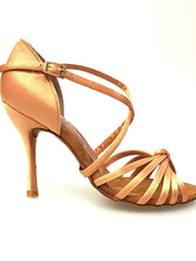 Carica immagine nella Galleria, Wishdance Scarpa Basica Da donna in Raso Carne con Fascette con Cinturino Incrociato sul Collo Piede