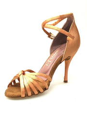 Carica immagine nella Galleria, Wishdance Scarpa basica da Donna in raso Carne con fascette e Cinturino doppio sulla caviglia