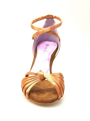 Load image into Gallery viewer, Wishdance Scarpa basica da Donna in raso Carne con fascette e Cinturino doppio sulla caviglia