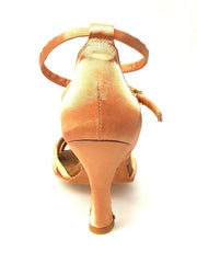 Load image into Gallery viewer, Wishdance Scarpa basica da Donna in raso Carne con fascette e Cinturino doppio sulla caviglia