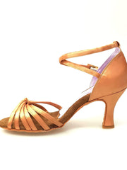 Load image into Gallery viewer, Wishdance Scarpa basica da Donna in raso Carne con fascette e Cinturino doppio sulla caviglia