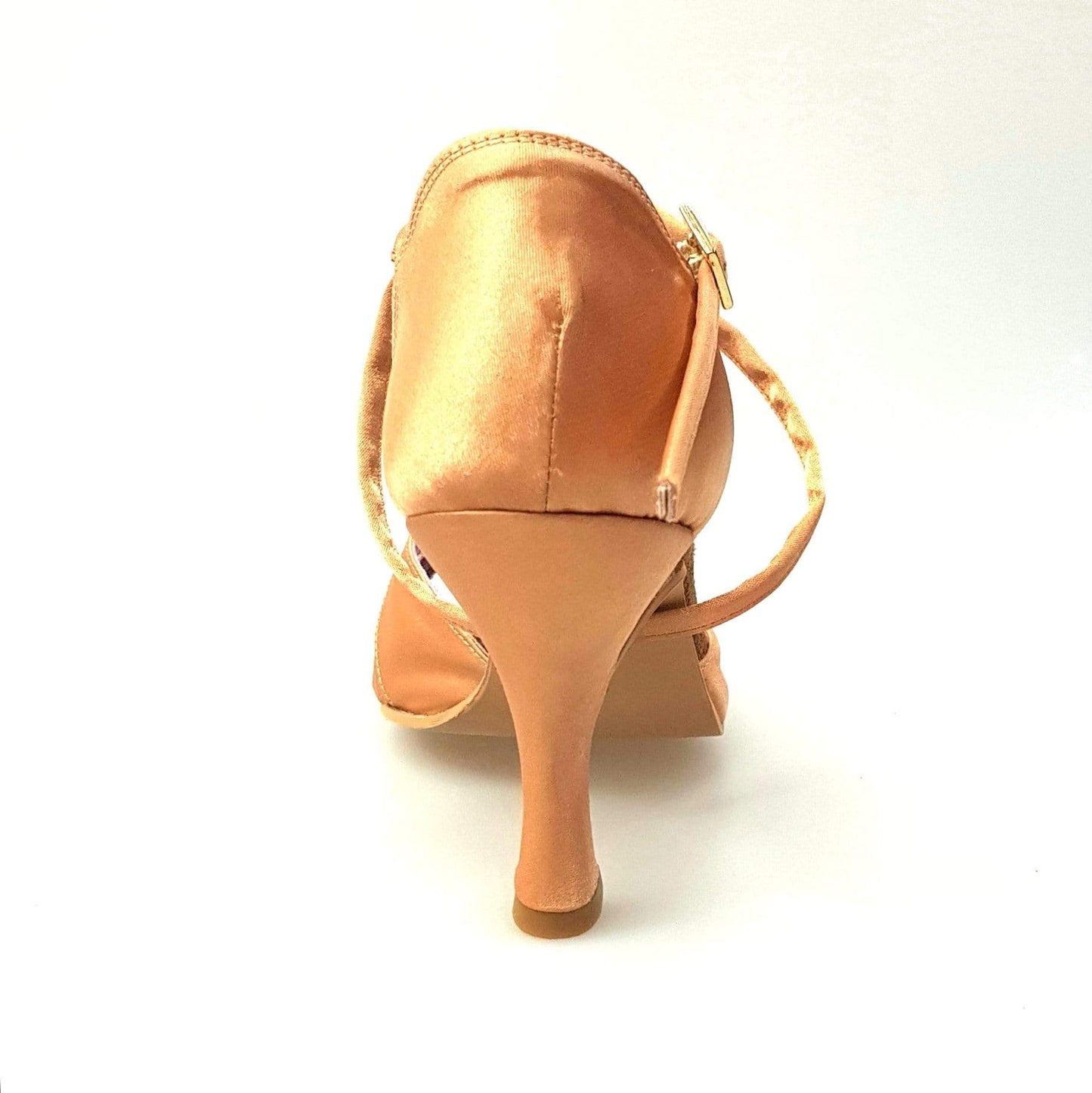 Scarpa donna Wishdance Ely QC in raso carne con cinturino incrociato sul collo, tacco rocchetto, design elegante e semplice.