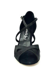 Carica immagine nella Galleria, Wishdance Scarpa Basica Da donna in Raso Nero con Cuscino memorex e Cinturino Incrociato sul Collo Piede
