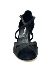 Carica immagine nella Galleria, Wishdance Scarpa Basica Da donna in Raso Nero con Cuscino memorex e Cinturino Incrociato sul Collo Piede