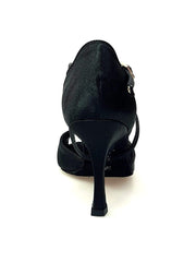 Carica immagine nella Galleria, Wishdance Scarpa Basica Da donna in Raso Nero con Cuscino memorex e Cinturino Incrociato sul Collo Piede