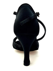 Carica immagine nella Galleria, Wishdance Scarpa Basica Da donna in Raso Nero Con Fascette con Cinturino Incrociato sul Collo Piede