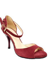 Carica immagine nella Galleria, Wishdance Scarpa in Camoscio Bordeaux con Tacco a Spillo