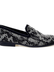 Carica immagine nella Galleria, Viper Black Mocassino Uomo in Camoscio Nero con Swarovski / Viper Black Men's Black Suede Moccasin with Swarovski Wishdance