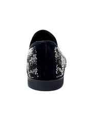 Carica immagine nella Galleria, Viper Black Mocassino Uomo in Camoscio Nero con Swarovski / Viper Black Men's Black Suede Moccasin with Swarovski Wishdance