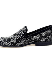 Carica immagine nella Galleria, Viper Black Mocassino Uomo in Camoscio Nero con Swarovski / Viper Black Men's Black Suede Moccasin with Swarovski Wishdance
