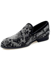 Carica immagine nella Galleria, Viper Black Mocassino Uomo in Camoscio Nero con Swarovski / Viper Black Men's Black Suede Moccasin with Swarovski Wishdance