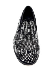 Carica immagine nella Galleria, Viper Black Mocassino Uomo in Camoscio Nero con Swarovski / Viper Black Men's Black Suede Moccasin with Swarovski Wishdance