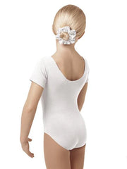 Load image into Gallery viewer, LANA (1043RD) - Body Danza Classica Mezza MLanica da Bambina Cotton Lycra Bielastica con Pettorina Antisudore
