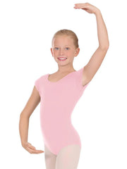 Carica immagine nella Galleria, ELIANA (1043NA) - Body Danza Classica Mezza Manica da Bambina Cotton Lycra Bielastica con Pettorina Antisudore