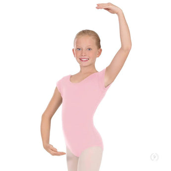 ELIANA (1043NA) - Body Danza Classica Mezza Manica da Bambina Cotton Lycra Bielastica con Pettorina Antisudore