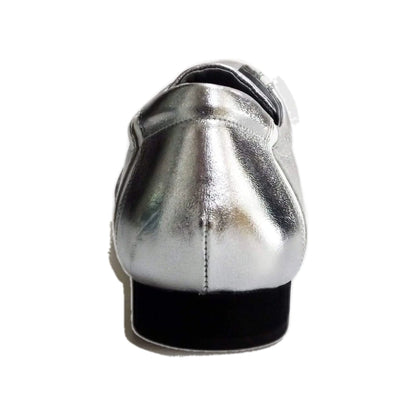 Sneaker Antony 115 da uomo in pelle argento con inserti in vernice bianca, scarpa sportiva moderna e stilosa