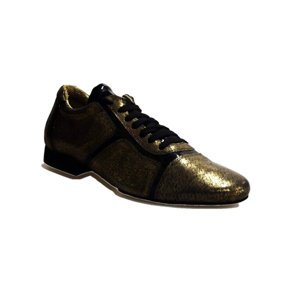 115H Scarpa Stringata da Ballo Uomo in Pelle Velour Bronzo Wish Dance, vista tre quarti