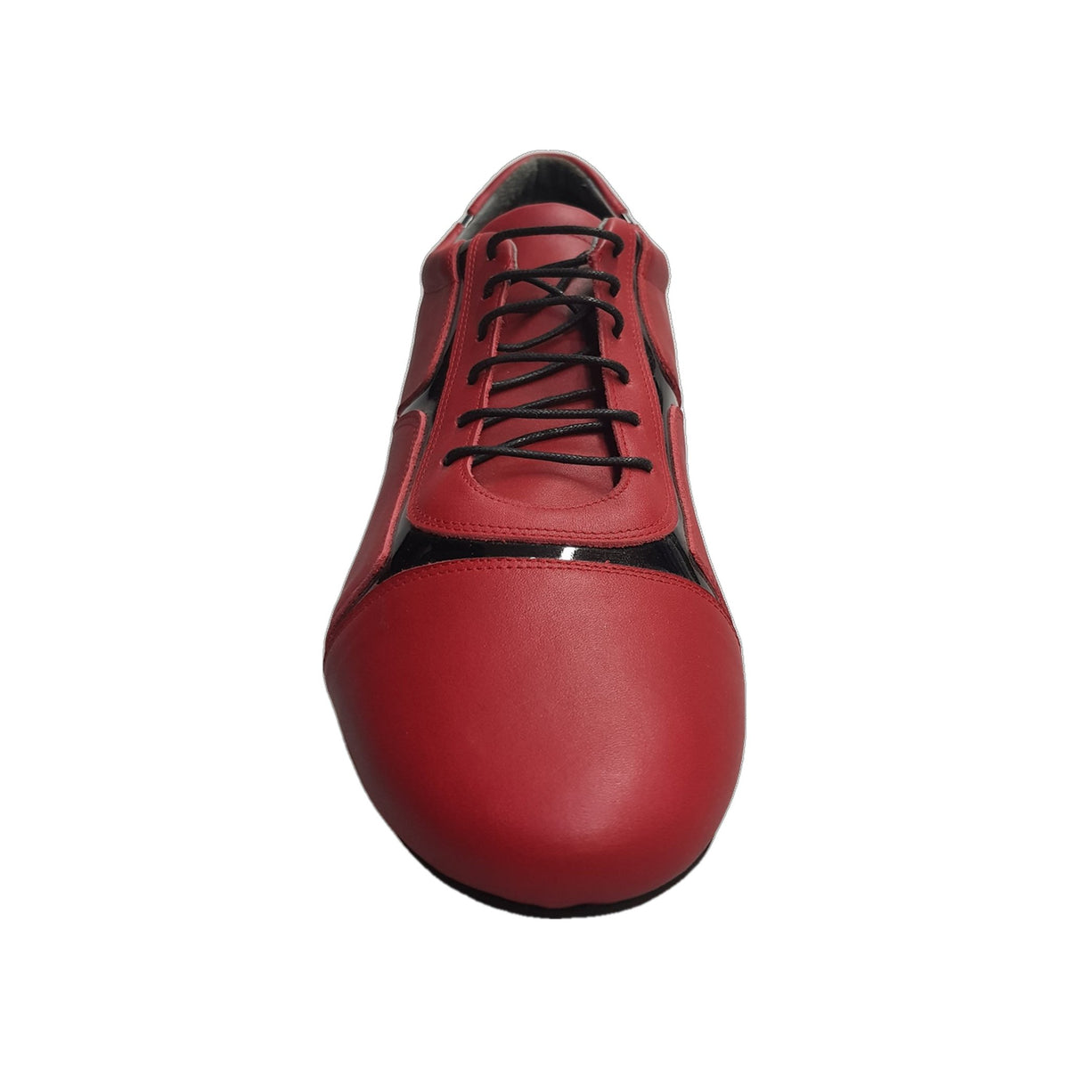 Scarpa Antony 115H da uomo in pelle rossa con inserti in vernice nera, sneaker trendy di Wish Dance Shop