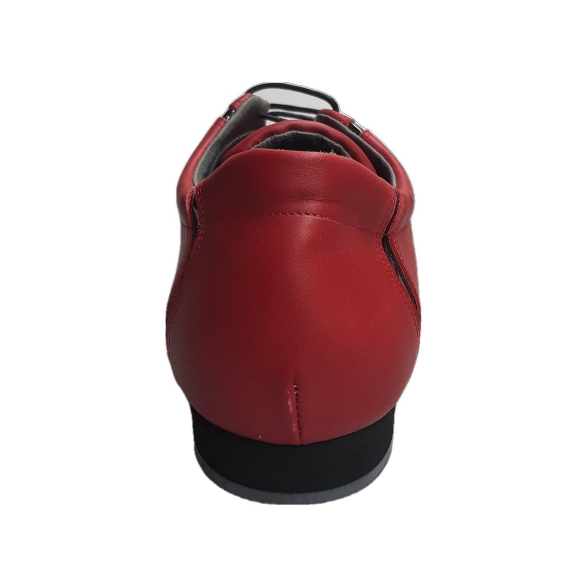Scarpa Antony 115H Wish Dance Shop da uomo in pelle rossa con inserti in vernice nera, stile sneakers moderno e alla moda