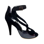 Load image into Gallery viewer, Angela - Sandalo da Donna in Camoscio Nero con Parti in Plexiglass Tacco Alto a Spillo largo
