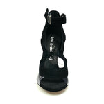 Load image into Gallery viewer, Angela - Sandalo da Donna in Camoscio Nero con Parti in Plexiglass Tacco a Rocchettino Sottile Squadrato
