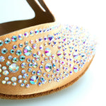 Load image into Gallery viewer, MIRIAM Temptation Plus (L6) - Scarpa Da Donna in Raso Seta Carne Flash Con Swarovski Boreali e Tacco a Rocchetto
