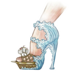 Load image into Gallery viewer, Swann Elizabeth Pirata (460PW) - Sandalo da Donna in Camoscio Blu Royal con Borchie Oro e Swarovski Neri Incastonati elastici Oro tacco a spillo laminato oro
