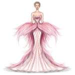 Carica immagine nella Galleria, CAMILA Superb (accollata) L13 - Scarpa da Ballo in Raso Seta Rosa Fuxia con Swarovski Boreali e Tacco a Rocchetto
