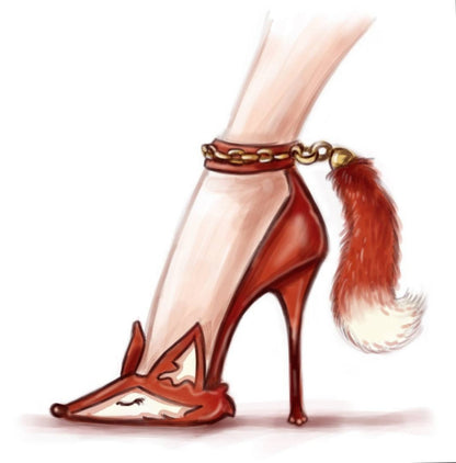 Sandalo da donna RED FOX (460PW) in camoscio rosso con elastici, dettagli glitter oro e tacco a spillo laminato oro.