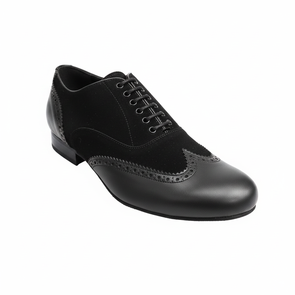 Adone (MS14) - Acordonado cola de milano Mod. Oxford Brogue Zapatos de charol negro y charol blanco Horma redonda