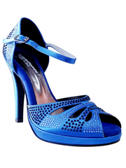 Load image into Gallery viewer, Alexa (LP4) - Royal Blue Silk Satin Dance Shoe with Swarovski
