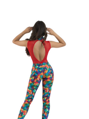 Load image into Gallery viewer, DENISE Fantasy Zip - Jumpsuit in Microfibra Traspirante Bielastica Modellante Contenitivo containment Fantasia Picasso multicolor