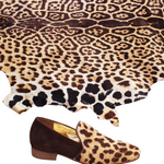 Carica immagine nella Galleria, AKIM (MS21) - Mocassino in Cavallino Maculato Giaguaro leopardato Beige chiazze marrò e Camoscio Marrò forma lunga
