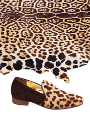 Carica immagine nella Galleria, AKIM (MS21) - Mocassino in Cavallino Maculato Giaguaro leopardato Beige chiazze marrò e Camoscio Marrò forma lunga