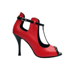 Carica immagine nella Galleria, Jenny Red (18/06) - Scarpa in Pelle Rossa con dettagli e cinturini in vernice nera
