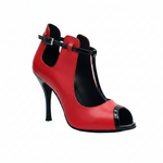 Carica immagine nella Galleria, Jenny Red (18/06) - Scarpa in Pelle Rossa con dettagli e cinturini in vernice nera
